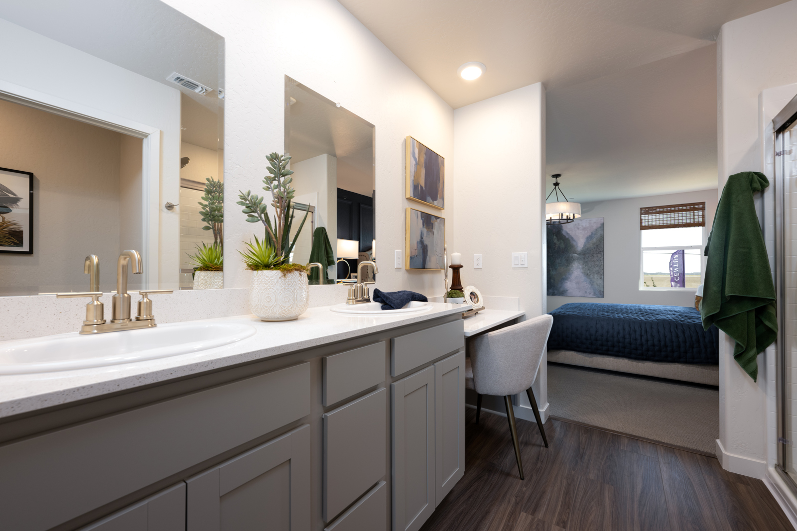 A bathroom with a tub and sink.