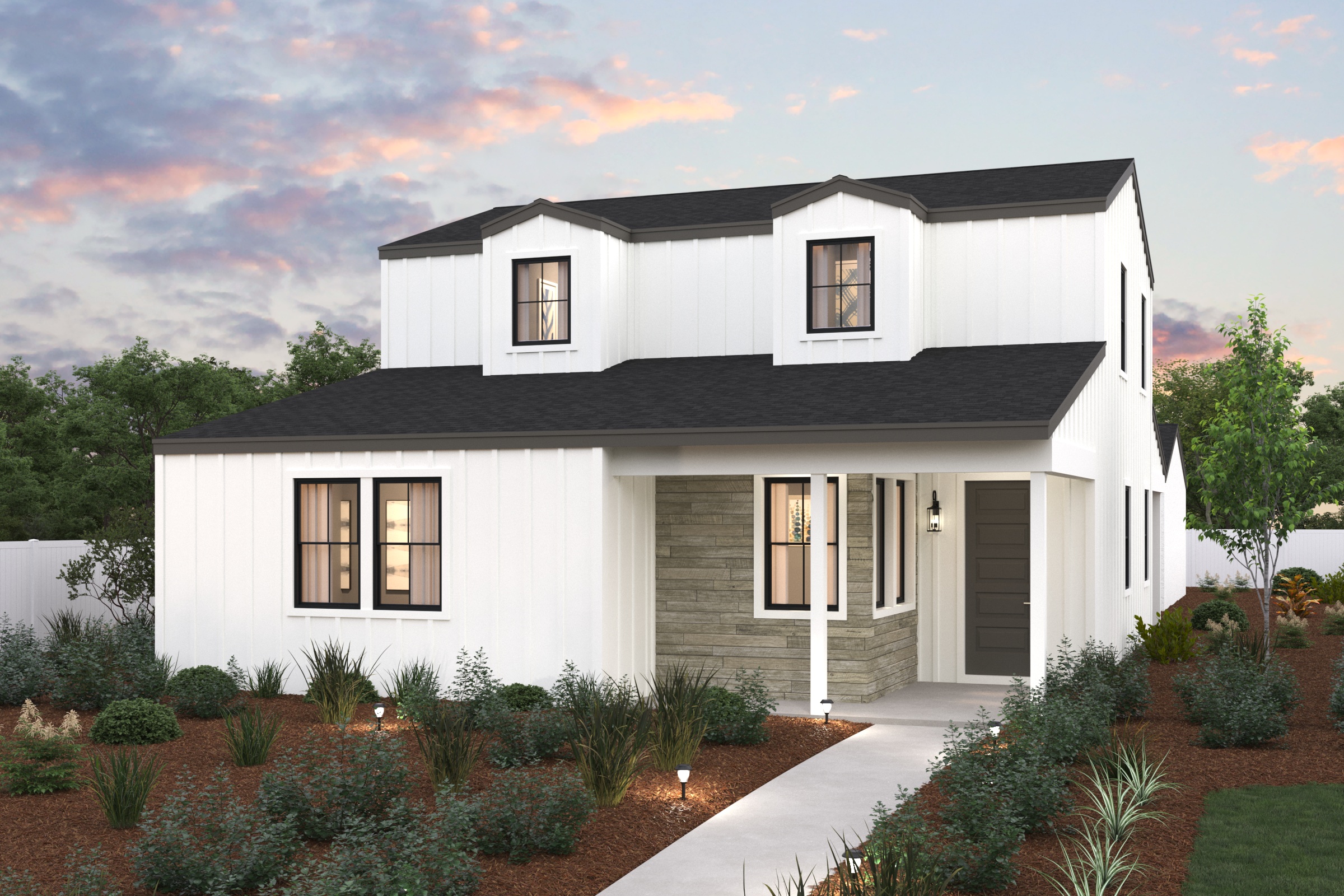 A house with a driveway.