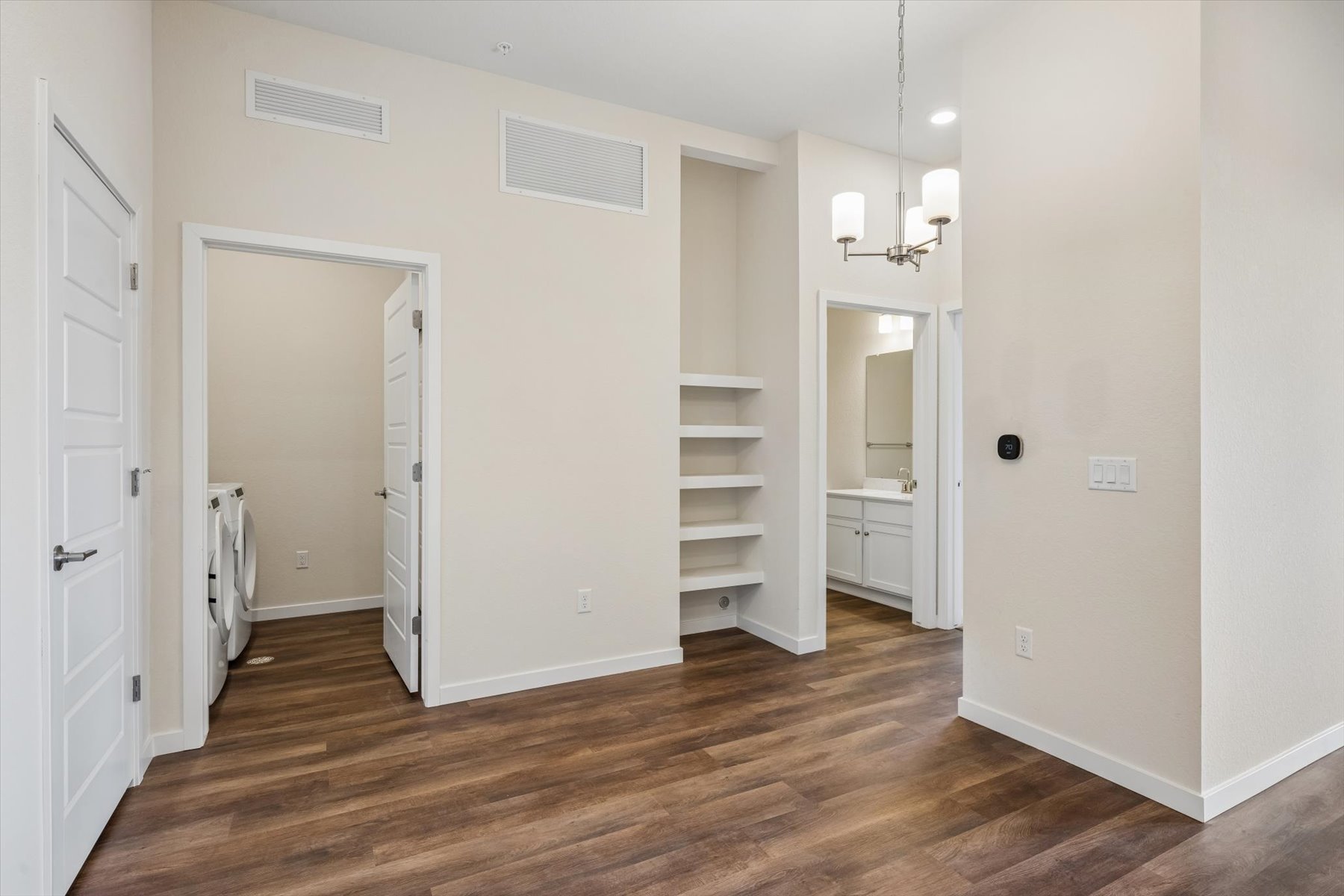 A room with white walls.