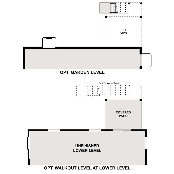 Diagram, engineering drawing. Marion Floorplan, Basement Options 