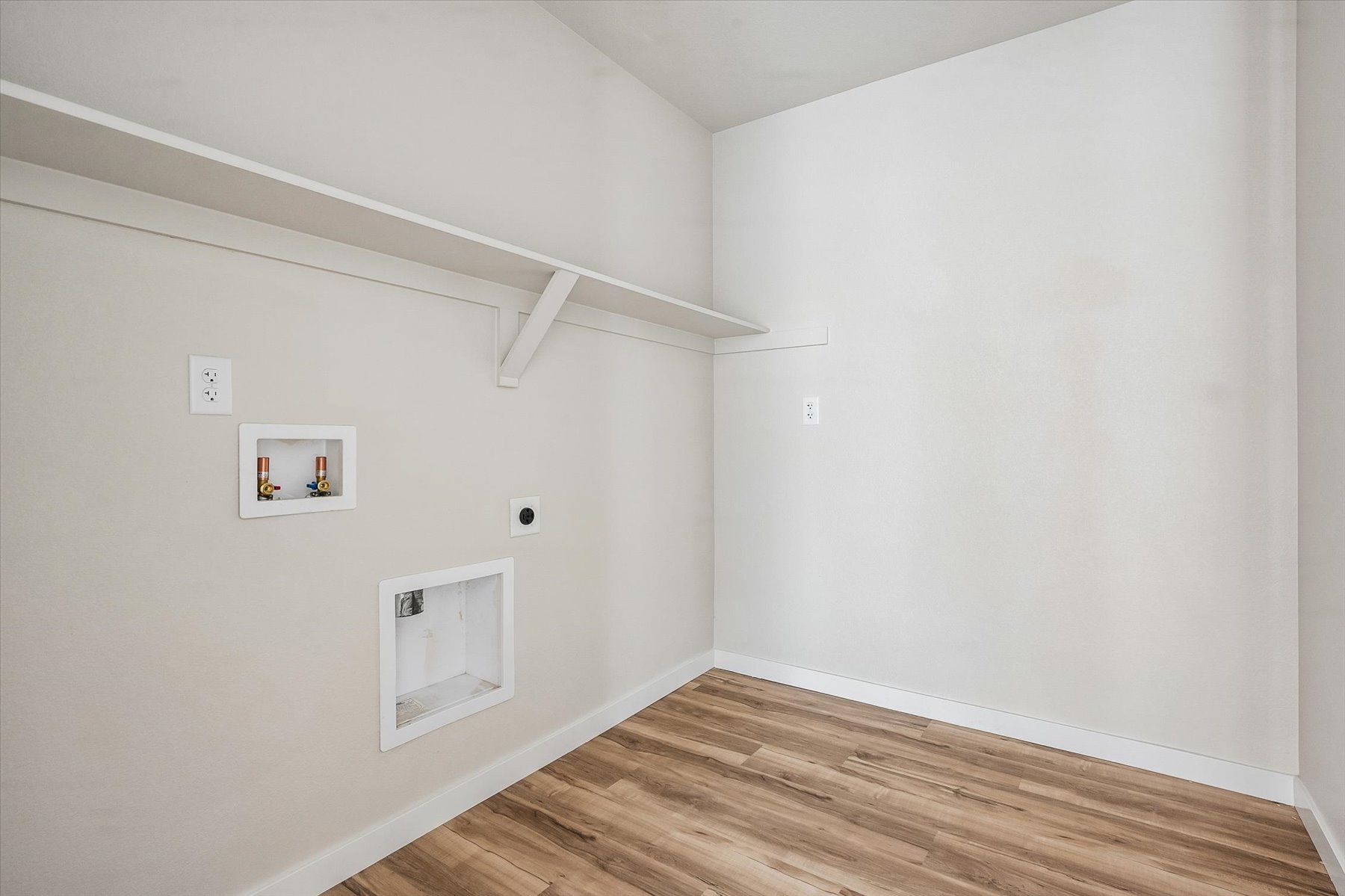 A room with white walls.