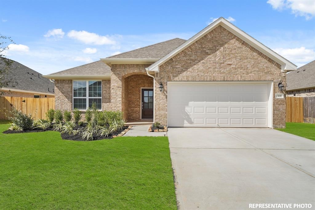 A house with a garage.