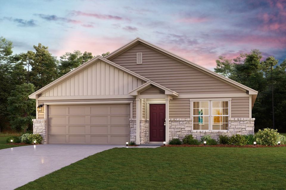 A house with a driveway.