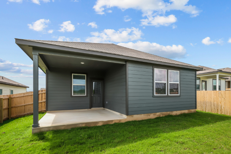 A house with a deck.