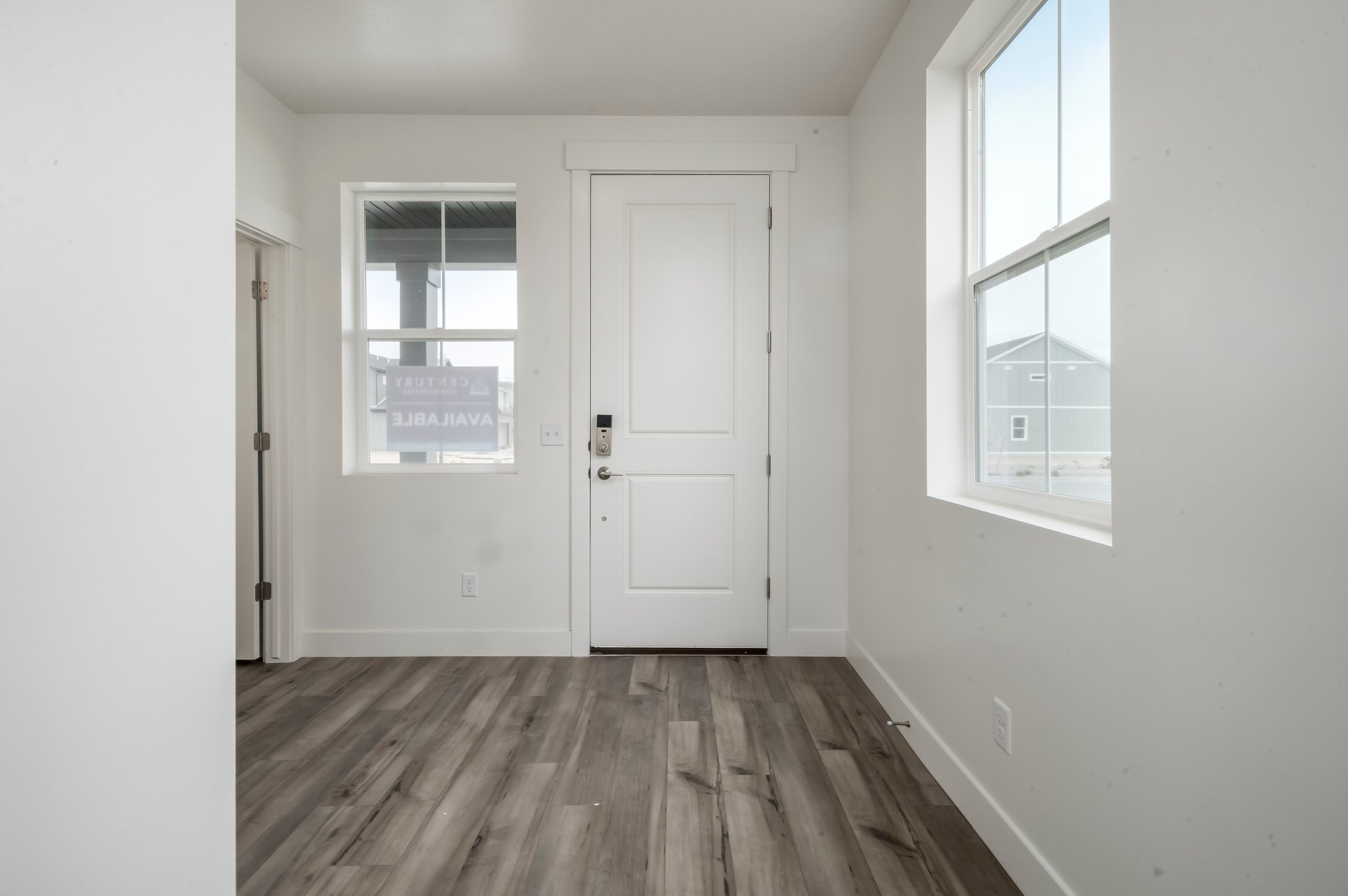 A room with white doors.