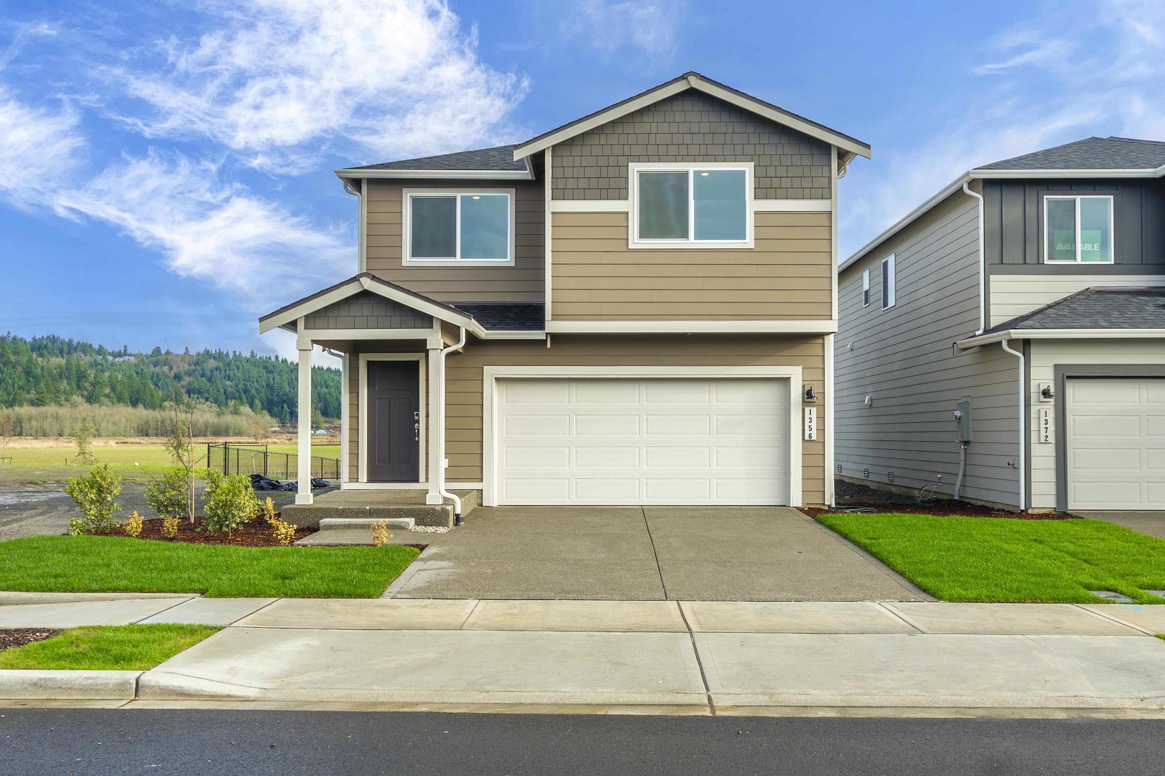 A house with a garage.