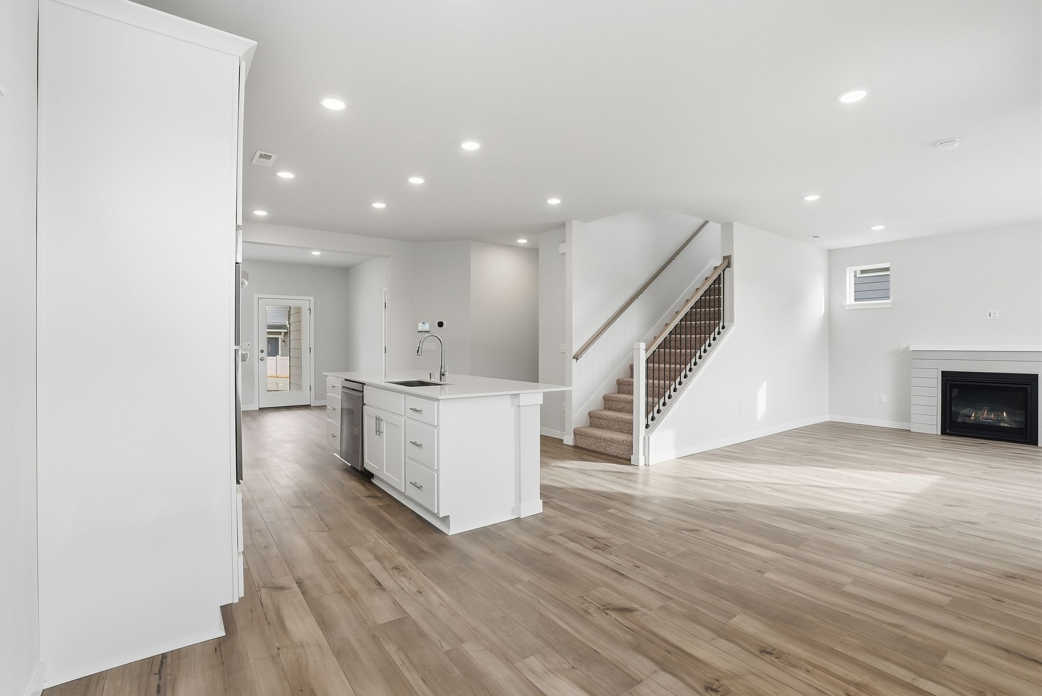 A large empty living room.