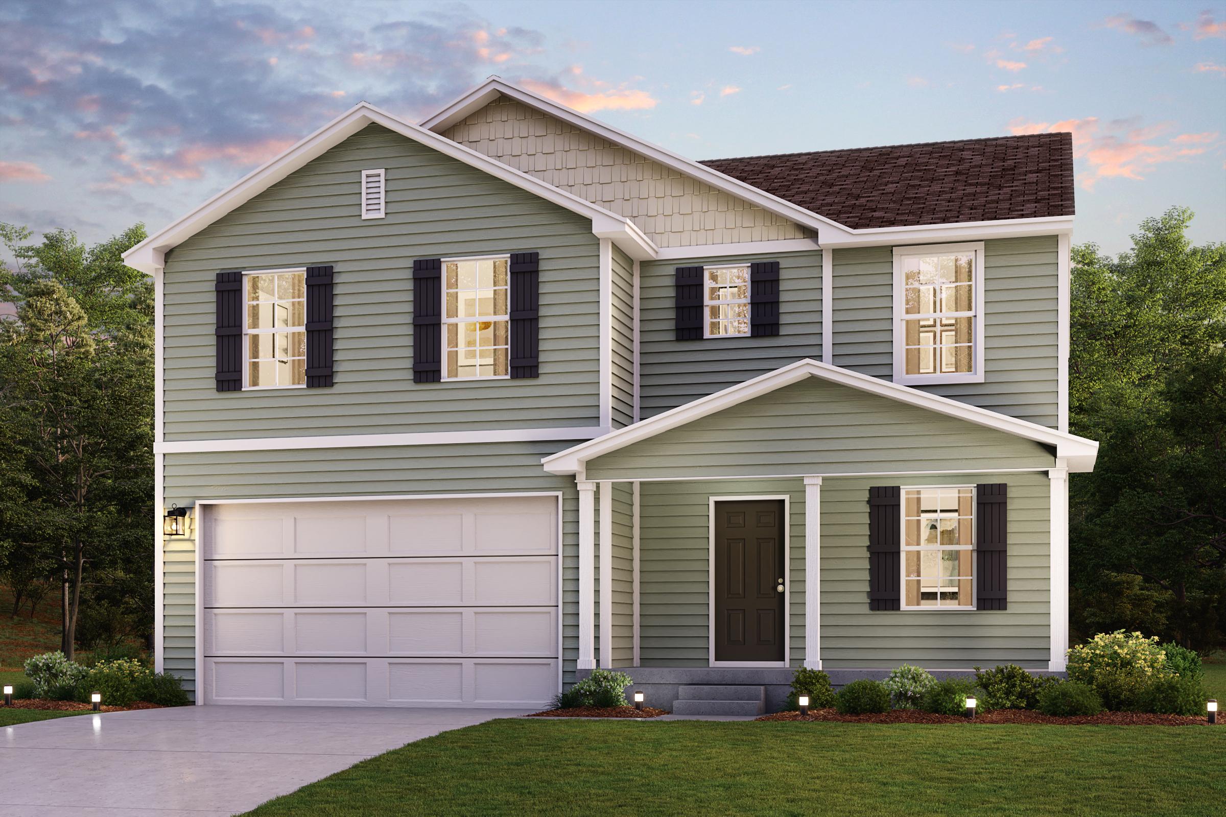 A house with a garage.